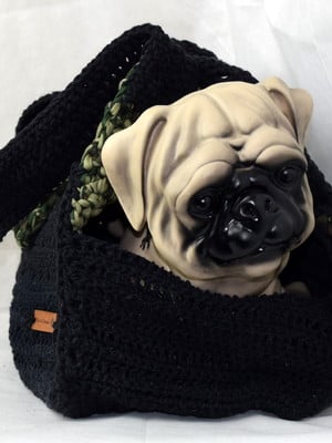 Bolsa de passeio para pet em crochê modelo max tamanho m