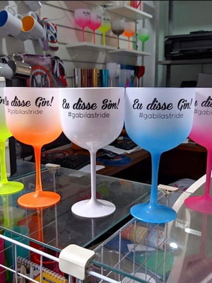 Taça gin personalizada eu disse sim, eu disse gin