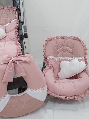 Capa de carrinho e bebê conforto + amamentar poá + apoio red