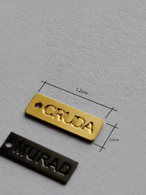 Etiqueta de metal personalizada retangular (1,2x0,4cm) 50ud