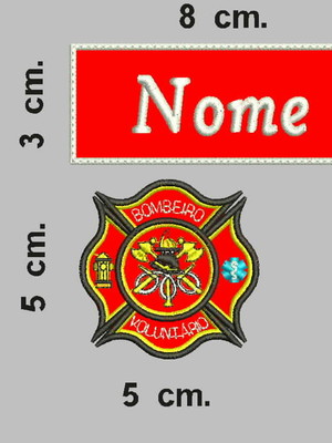 Patch aplique bordado kit bombeiro
