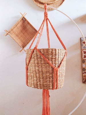 Suporte de macrame pra vaso maior
