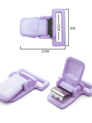 Prendedor de chupeta jacaré - lilás - 4pçs