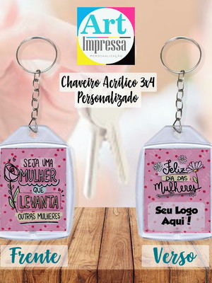 Chaveiro acrílico dia das mulheres
