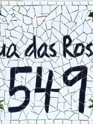 Placa em mosaico sobre tela para aplicação em parede