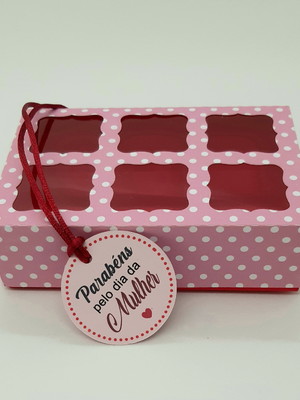 Caixa para doces tag "feliz dia da mulher"– arquivo digital