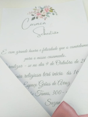 Convite branco alto relevo