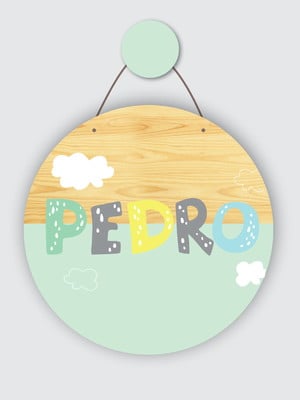 Porta maternidade com nome personalizado + pendurador