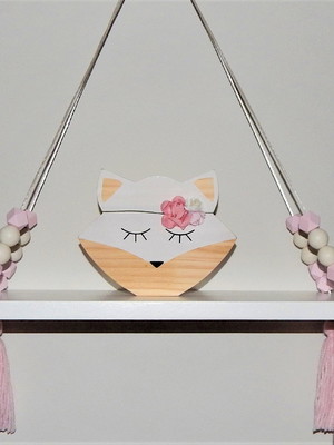 Prateleira balanço losangos base branca 60x15 cm