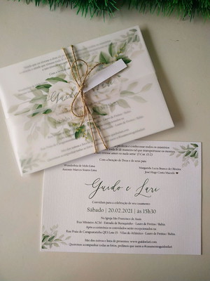 Convite de casamento vegetal