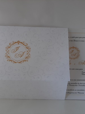 Convite de casamento arabescos grande