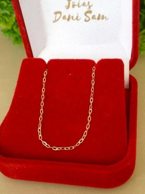 Corrente em ouro fina 60cm, corrente masculina