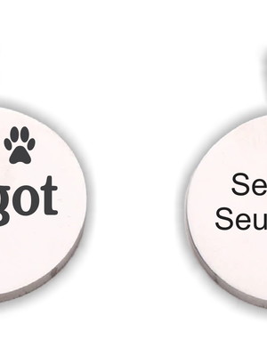 Pingente inox de identificação para gatos e cães pequenos