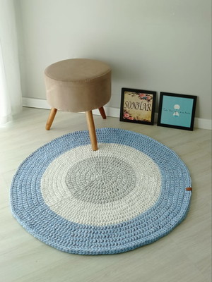 Tapete 90 cm de croche fio de malha