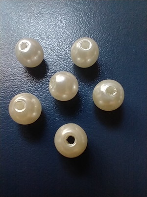 Perolas inteiras de 8 mm com furo, pacotes de 20 g,