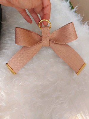 Chaveiro laço chique fitas rose