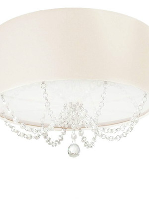 Luminária plafon branco com cristal 30x15-4620