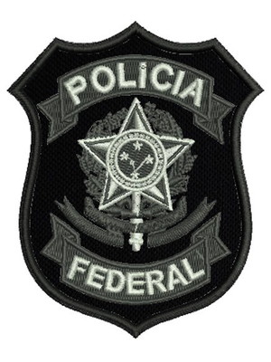 Patch bordado polícia federal tático + velcro (novo)