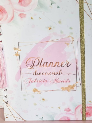 Planner devocional diário luxo com planejamento mensal