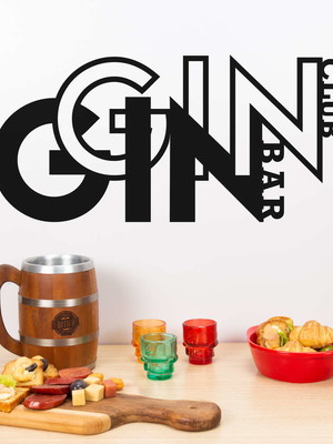 Escultura para parede mdf - gin bar