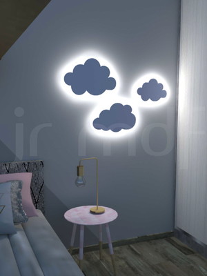 Nuvens arandela decoração quarto de bebe luz de led