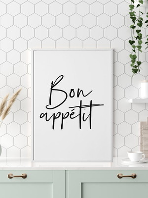 Quadro decorativo cozinha bon appetit bom apetite moderno
