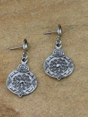 Brinco prateado estilo boho chic bijuterias acessorios