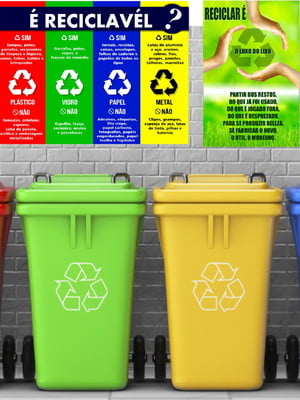 Kit com 2 placas reciclagem