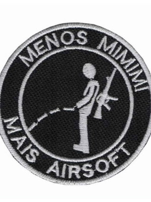 Patch bordado - menos mimimi mais airsoft 6cm + velcro