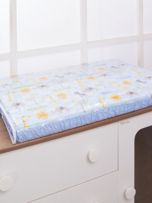Trocador de cômoda plastificado floresta azul bebê