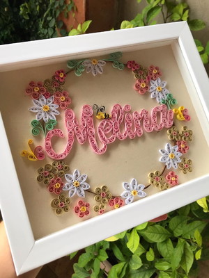 Porta maternidade quadro quilling
