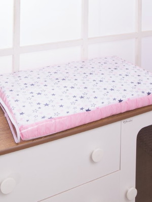 Trocador de cômoda plastificado estrela rosa