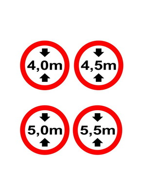 117 placa rodoviária alt. máx. viaduto (4m /4,5m /5m /5,5m)