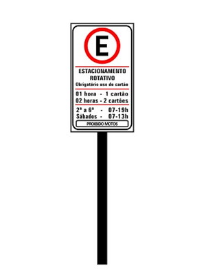 327b placa de sinalização ho estacionamento rotativo