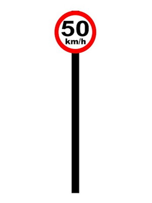 347b placa de sinalização ho vel. máx. permitida (50km/h)