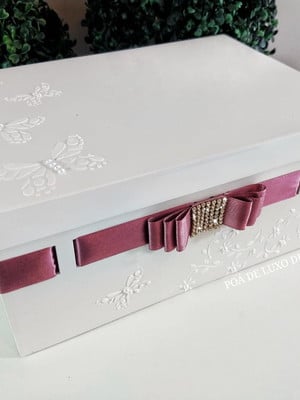 Caixa decorada mdf com passa fita