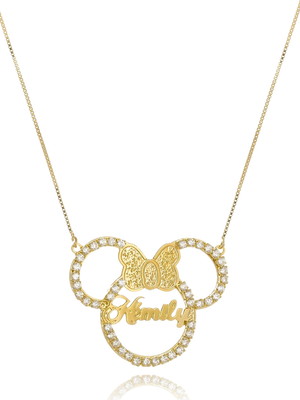 Colar minnie ou mickey com nome