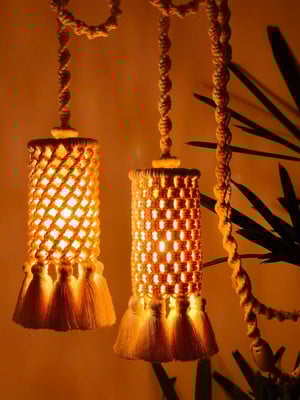 Luminária macrame