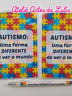 Bloquinho com caneta autismo