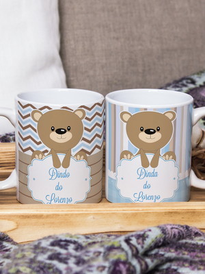 Conjunto personalizado para batismo para padrinhos com nomes