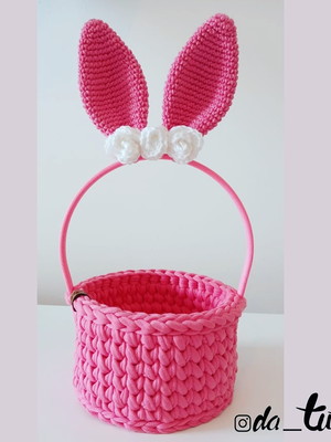 Cesto de croche de pascoa