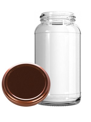 12 potes de vidro 800ml - conserva tampa bronze + lacres