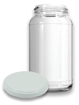 12 potes de vidro 800ml - conserva tampa branca + lacres