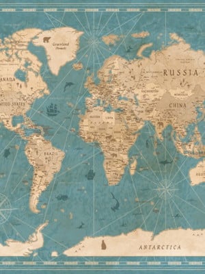 Papel de parede mapa mundi vintage ( ester de aquino )