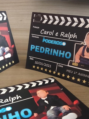 Plaquinhas de mesa poderoso chefinho com foto