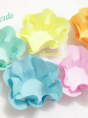 100 forminhas p doces flor dupla papel candy color promoção
