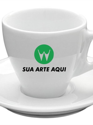 Xícara 90ml com pires - xícara personalizada com logo