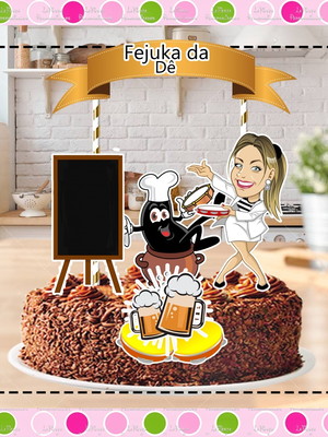 Topo de bolo pagode com feijoada