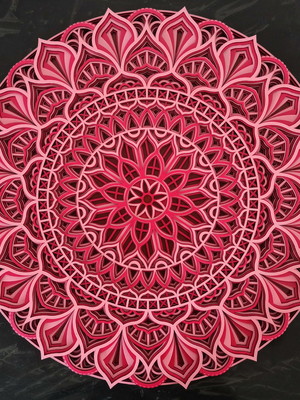 Mandala mdf 3d pintada 7 camadas 50x50cm [pronta entrega]