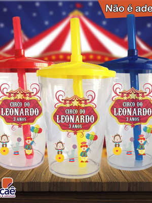 Copo twister personalizado circo - 500 ml